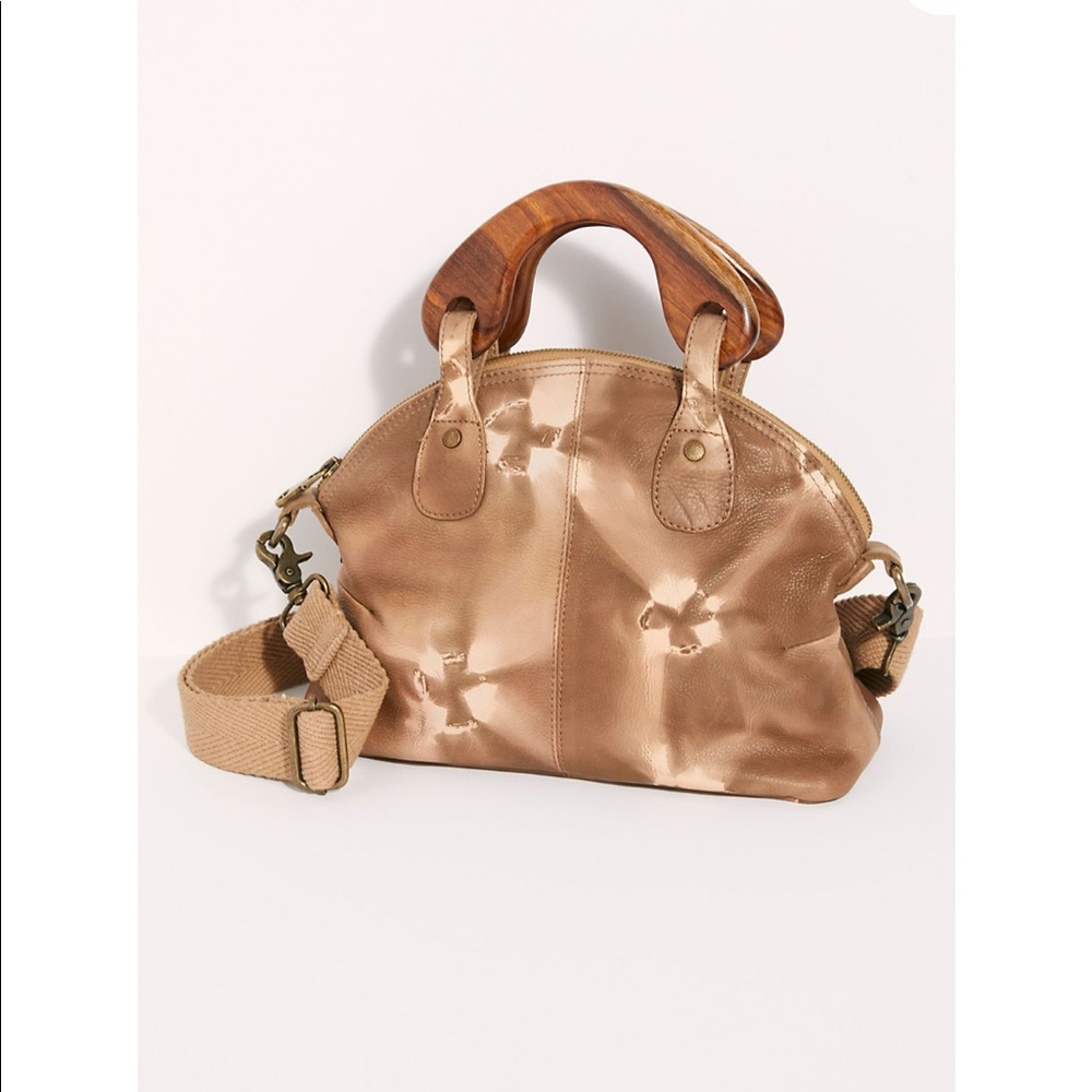 Free people leather tie dye purse